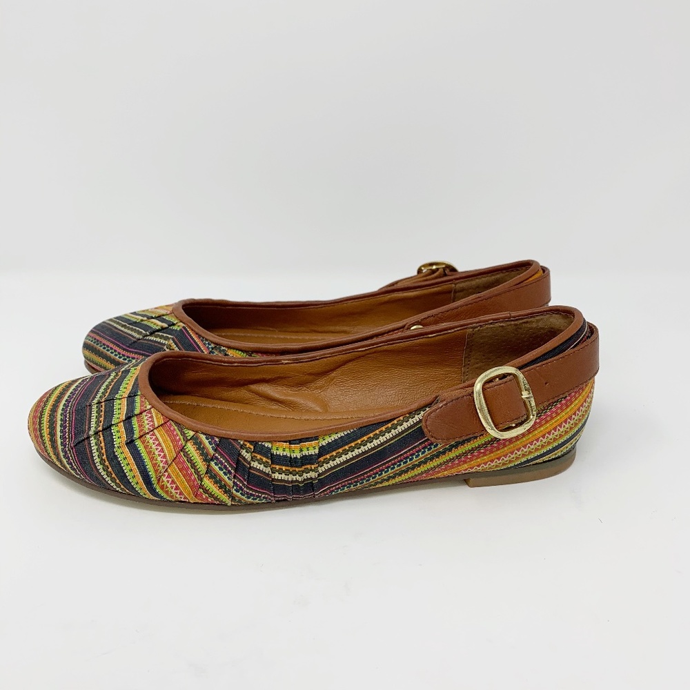 Steve Madden Fabric & Leather Striped Ballet Flats